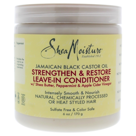 Shea Moisture Jamaican Black Castor Oil Strengthen and Restore Leave-In Conditioner - 6 oz (Best Organic Leave In Conditioner For Curly Hair)