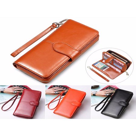 New PU Leather Wallets For Women Long Card Holder Zipper Clutch Phone