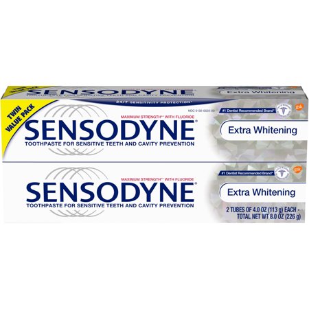 Sensodyne Sensitivity Toothpaste, Extra Whitening, for Sensitive Teeth, 24/7 Protection, 4 ounce (Pack of (Best Natural Toothpaste For Gingivitis)
