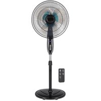 Best Choice Products 16in Adjustable Cooling Oscillating Standing Pedestal Fan w/ 7.5 Hour Timer, Double Blades, Remote Control, 3 Fan Modes, Front/Back Tilt - Black