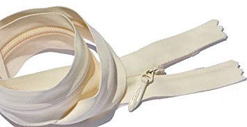 72\ Vislon Zipper YKK #3 Light Weight Molded Plastic Separating Color 501 White By Each 10\ Select Length Length 38 inches