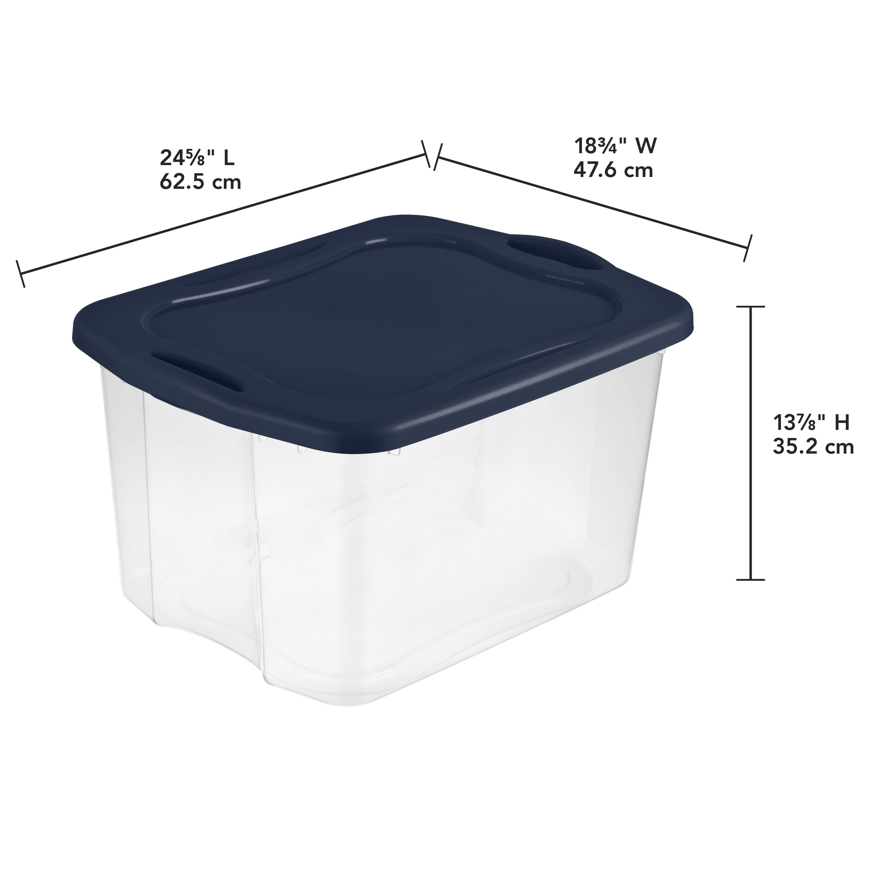 Sterilite EZ Carry Container Storage Box All Purpose, Blue Cove, 70 Qt ...