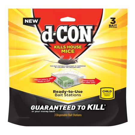 d-CON Disposable Corner Fit Mouse Poison Bait Station, 3 Bait (Best Food To Bait Mice)