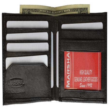 menswallet - Mens Soft Genuine Leather Slim ID Bifold Wallet 60 (C) Black - 0