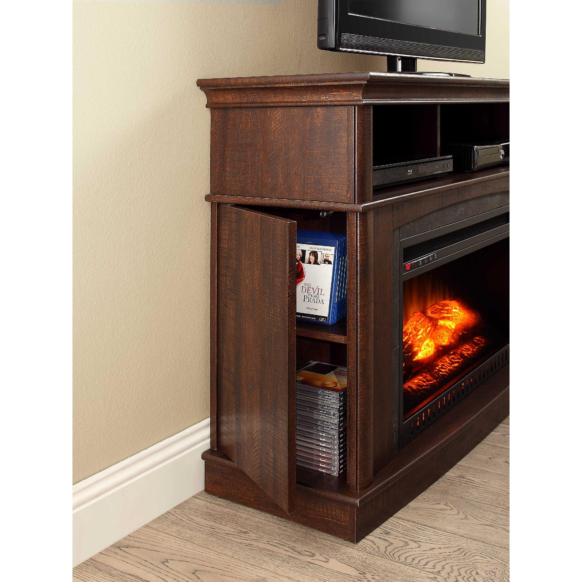 Whalen Media Fireplace Console for TV's up to 45'', Rustic Brown