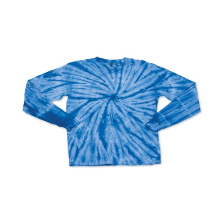 Hot Pink Tie Dye - Youth Cyclone Tie Dye Long Sleeve T-Shirt - Black - S
