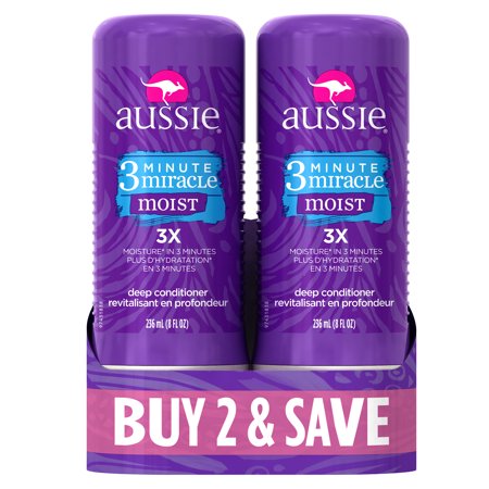 Aussie 3 Minute Miracle Moist Deep Conditioning Treatment, 8 Fl Oz (Pack of (Best Deep Conditioner For Over Processed Hair)