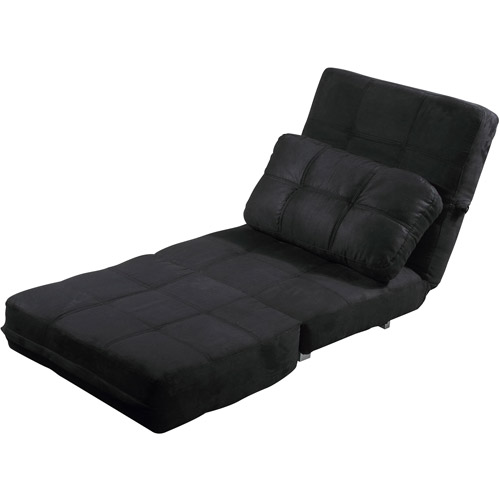 Abbyson Living Nyla Microfiber Fabric Convertible Chair Bed, Black