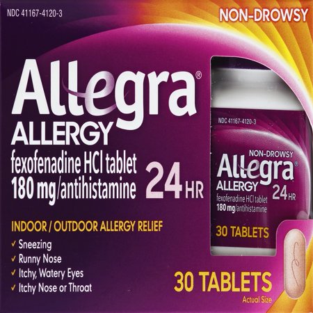 Allegra 24 Hour Allergy Relief Antihistamine Tablets, 30ct - Walmart.com