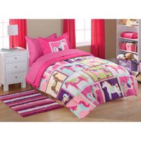 Mainstays Kids Pink Horsey Coordinated Bed in a Bag, 1 Each