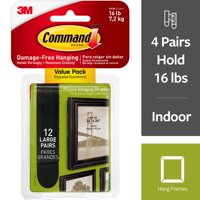 Command Large Picture Hanging Strips Value Pack, Black, 12/Pack