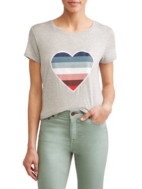 Ombre Heart Short Sleeve T-Shirt Women's