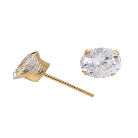 - 10kt Yellow Gold 5mm Round CZ Stud Earrings