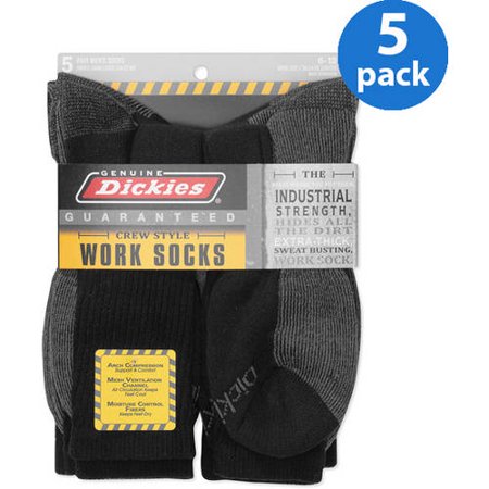 Men's Dri-Tech Comfort Crew Work Socks, 5-Pack (Best Western Boot Socks)