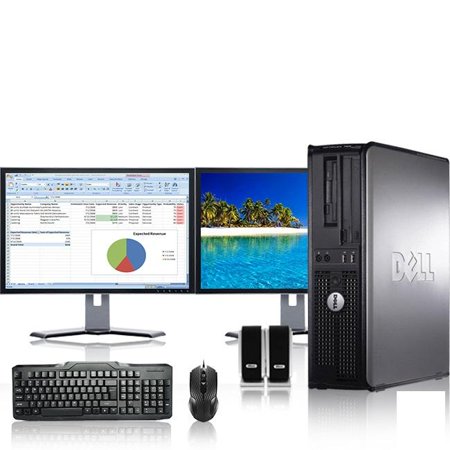 Dell Optiplex Desktop Computer 2.6 GHz Pentium D Tower PC, 4GB RAM, 160 GB HDD, Windows 7, ATI , Dual 17