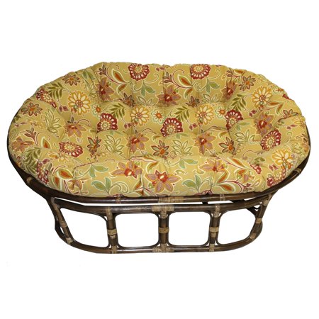 Floral Loveseat - International Caravan Bali 65 in. Patterned Double Papasan Loveseat