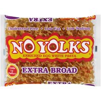(4 pack) No Yolks Extra Broad Egg White Noodles, 12-Ounce Bag