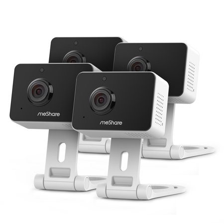 meShare 1080p Mini Wireless Two-way Audio Camera 4-Pack with Free 6-Month Cloud Service Plan and Cloud AI Security-Works with Google (Best Spy Camera With Audio)
