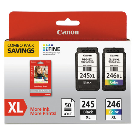 Canon PG-245XL/CL-246XL Ink & Paper Combo Pack, Black & (Best Version Of Canon In D For Wedding)