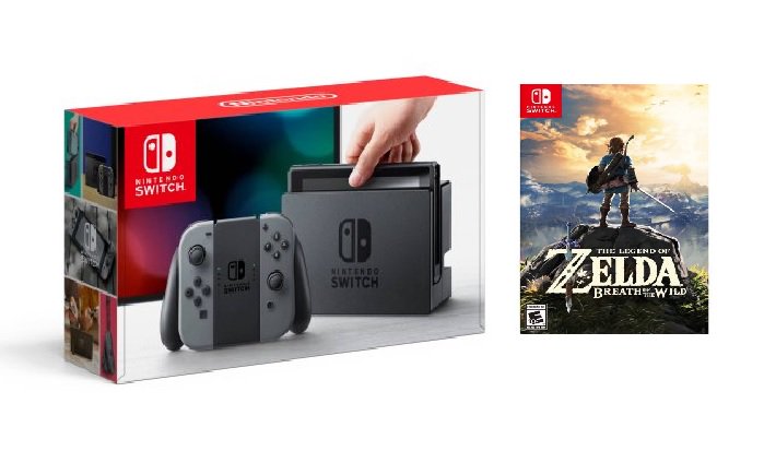 Nintendo Switch Console with Gray Joy-Con Zelda