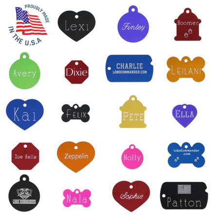 Custom Engraved Pet ID Tags For Your Dog Or Cat, Personalized Front And Back, Up To Four Lines Of Text Per Side, Many Shapes And Colors To Choose From, Small And Large Sizes Suitable For All (Best Pet Id Tags)