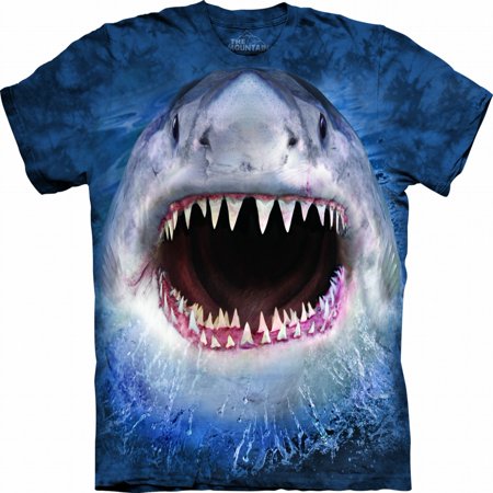 Blue Cotton Wicked Nasty Shark Design Novelty Adult T-Shirt