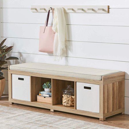 Better Homes and Gardens 4-Cube Organizer Storage Bench, Multiple (Best Shoe Rack Organizer Storage Bench)