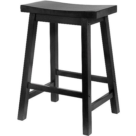 Bar Stool Textured Black Frame - Winsome Wood Satori Saddle Seat Stool 24