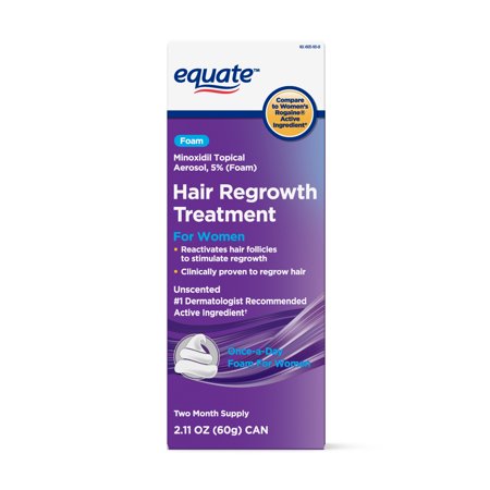 Equate Women's Minoxidil Foam for Hair Regrowth, 2-Month