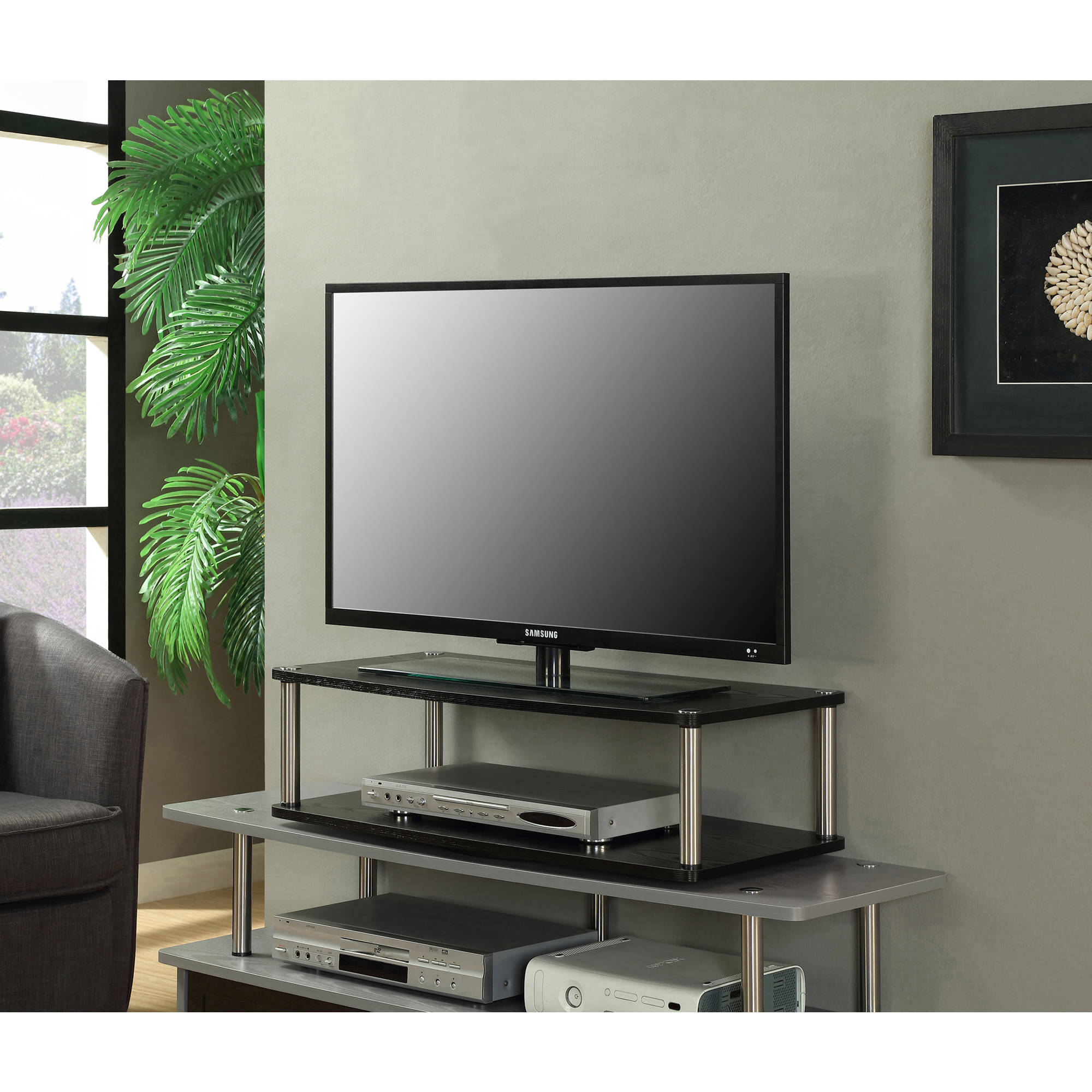 Designs 2 Go XL Double Swivel Board Black Woodgrain, for TVs up to 32'' by Convenience Concepts