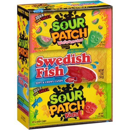 Sour Patch Kids, Variety Pack - Original, Watermelon, Swedish Fish, 6 ...