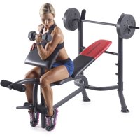 Weider Pro 265 Standard Bench with 80 Lb. Vinyl Weight Set