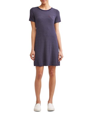 Striped Short Sleeve T-Shirt Dress Women's
