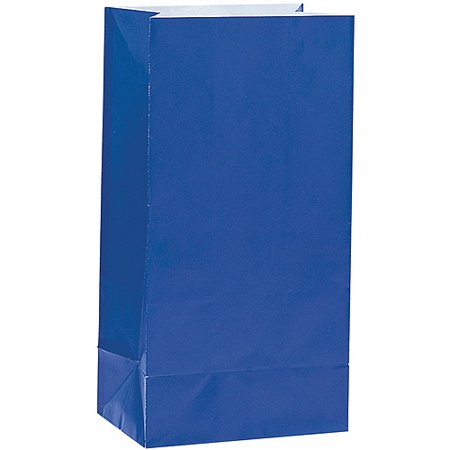 Black And White Favor Boxes - Paper Luminary & Party Bags, Royal Blue, 12ct