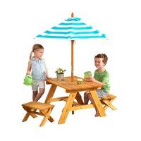 KidKraft Outdoor Wooden Table & Bench Set w/Umbrella 00506