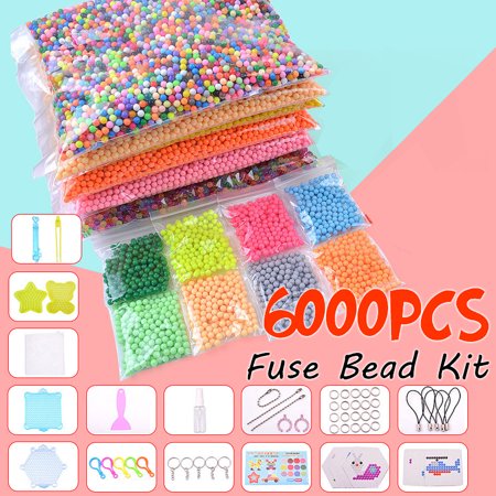 - 1000/6000 Mix/Crystal Magic Bead Fuse Beads Tool Set Multicolors Water Sticky Beads DIY Refill Water Spray Art Crafts Toys for Kids Adult