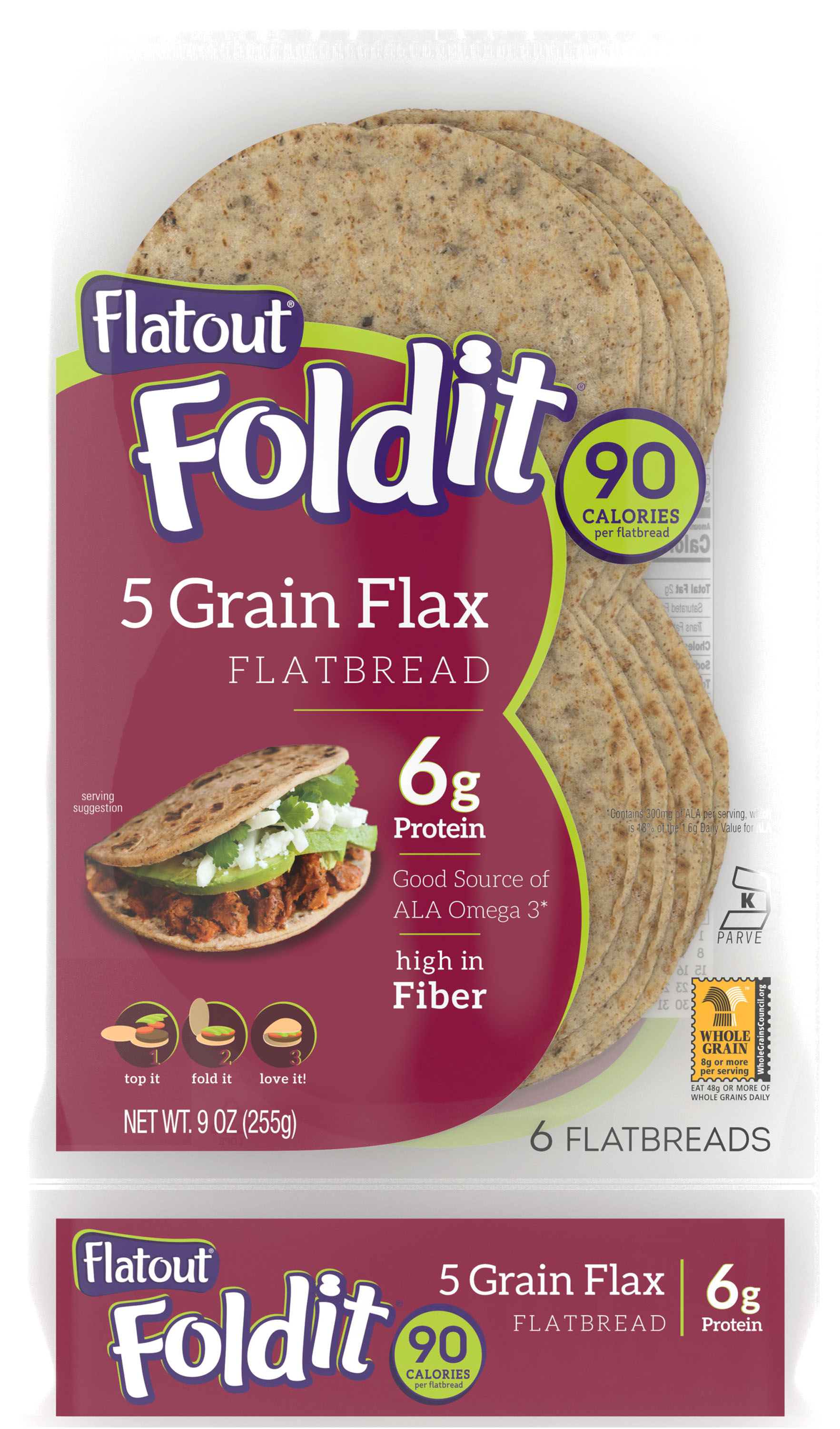 flatout foldit 5 grain flax flatbread