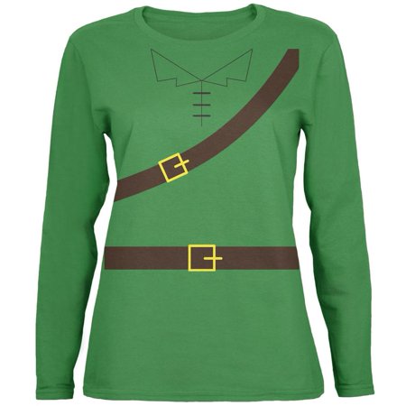 - Halloween Robin Hood Costume Green Womens Long Sleeve T-Shirt