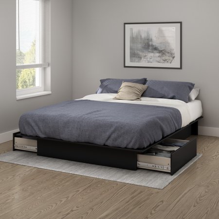 - South Shore SoHo Storage Platform Bed with 2 Drawers, Multiple Sizes and Finishes