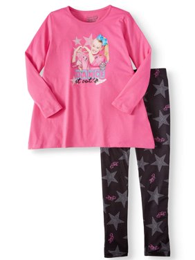 JoJo Siwa Sharkbite Graphic Tee and Legging, 2-Piece Outfit Set (Little Girls & Big Girls)