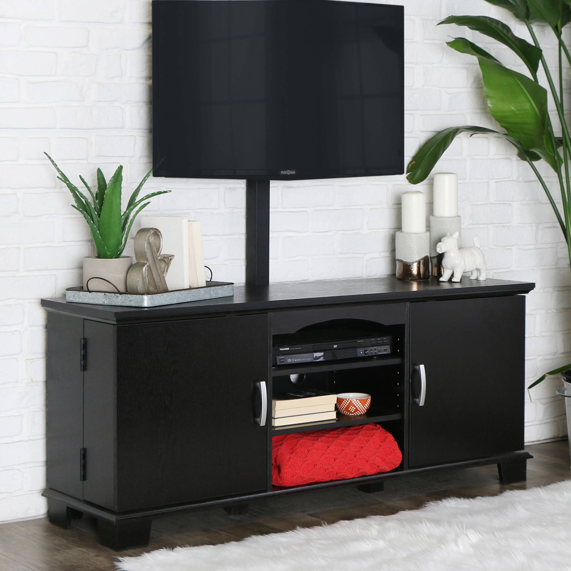 Walker Edison Black TV Console for TVs up to 60'', Muliple Colors