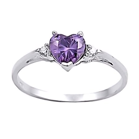 - Amy: 0.81ct Heart Cut Russian Amethyst Ice CZ Promise Friendship Ring sz 4.0