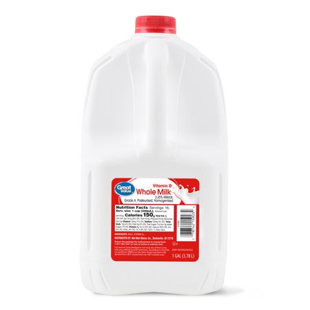 Great Value Whole Milk, 1 Gallon, 128 Fl. Oz. - Walmart.com