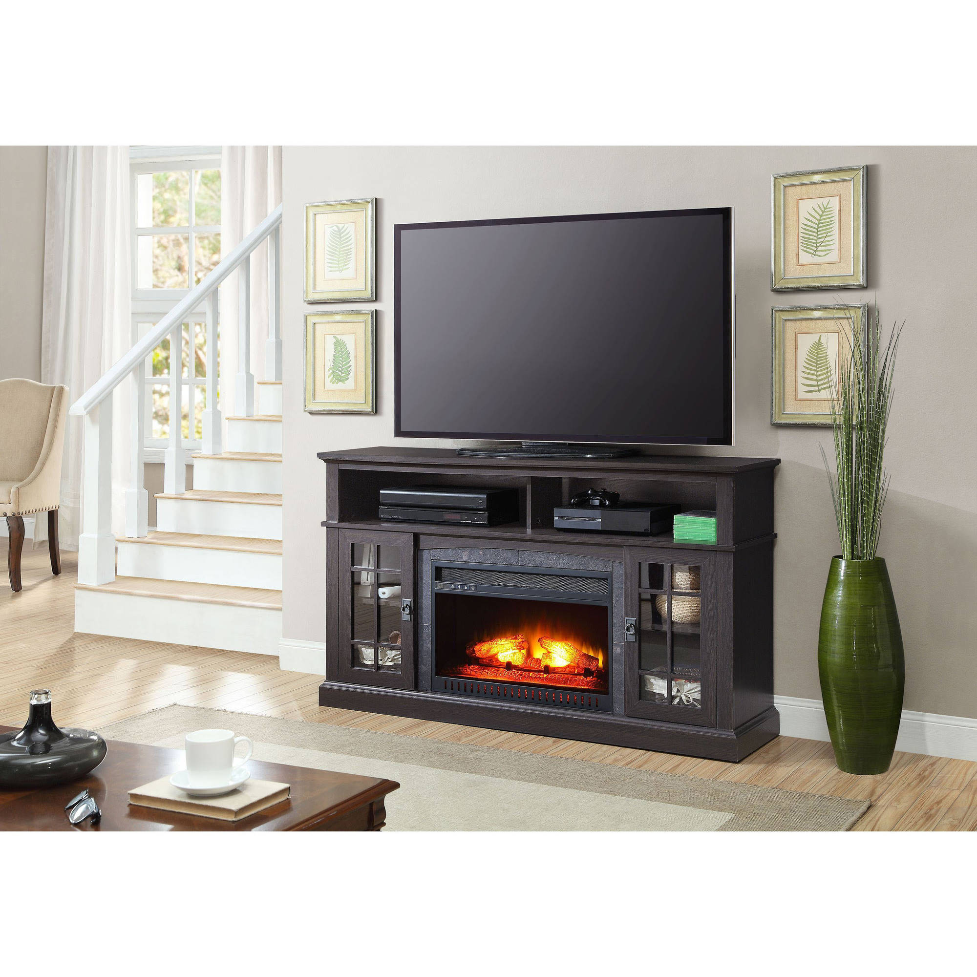 Better Homes and Gardens Mission Media Fireplace for TVs up to 65'', Black