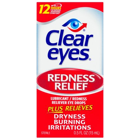 Clear Eyes Redness Relief Eye Drops, 0.5 FL OZ (Best Eye Drops For Redness Weed)