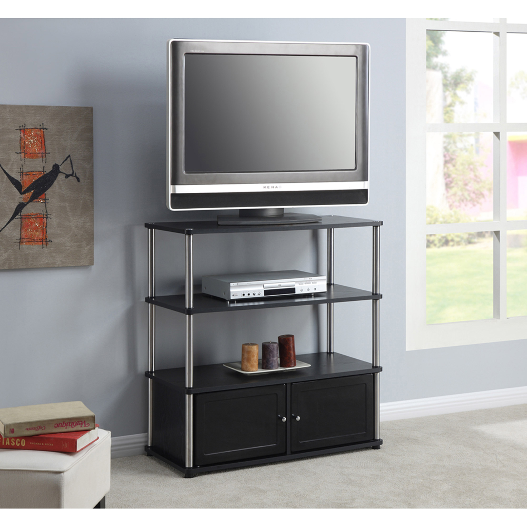 Designs 2 Go High Boy TV Stand in Black, for TVs up to 37'' by Convenience Concepts