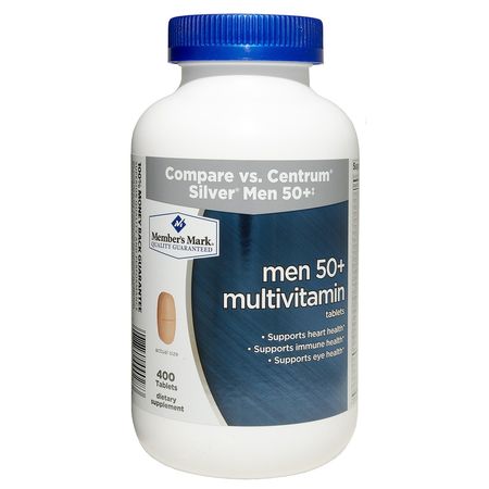 Member's Mark Men 50+ Multivitamin Dietary Supplement (400 (Best Vitamins For Stretch Marks)