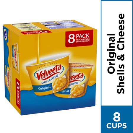 Velveeta Shells & Cheese Pasta, Original, Single Serve Microwave Cups, 8