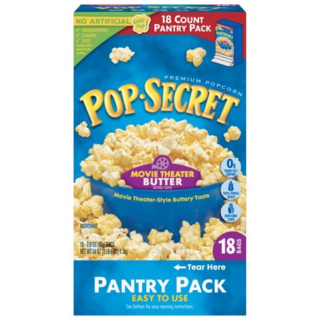 Pop Secret Movie Theater Butter Popcorn, 3 Oz, 18 Ct Pantry (Best Oil To Pop Popcorn In)