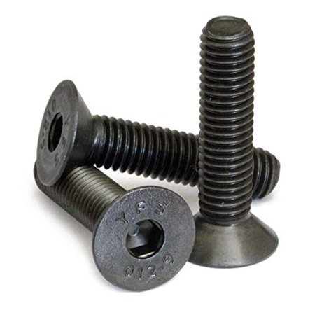 Screw Cap Closure (20) M6-1.00 x 35mm (FT) - Flat Head Socket Caps Screws Countersunk DIN 7991 - Class 12.9 Alloy Steel w/Black Oxide - MonsterBolts (20, M6 x 35mm) ()